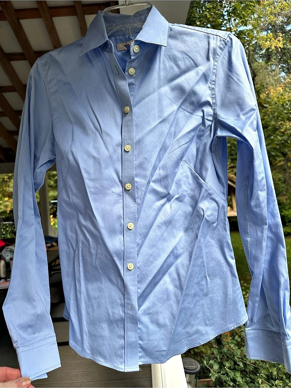 Banana Republic Non-Iron Fitted Button Up Shirt Blue Size 4